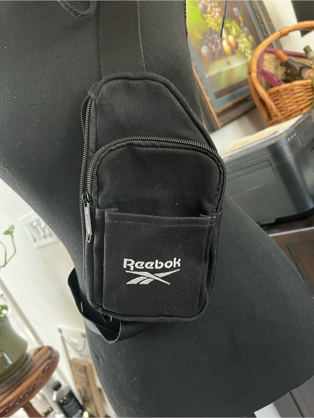 Reebok Black Small Crossbody Belt Bag with Logo